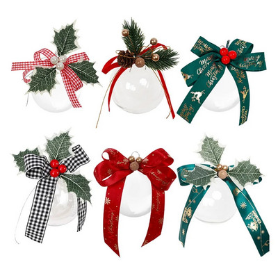 6kom Božićna prozirna kuglica Plastična kutija s kuglicama za božićno drvce Ukrasi s kuglicama Vjenčani poklon Poklon za zabavu Navidad Home Decor