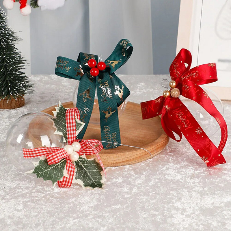 6kom Božićna prozirna kuglica Plastična kutija s kuglicama za božićno drvce Ukrasi s kuglicama Vjenčani poklon Poklon za zabavu Navidad Home Decor