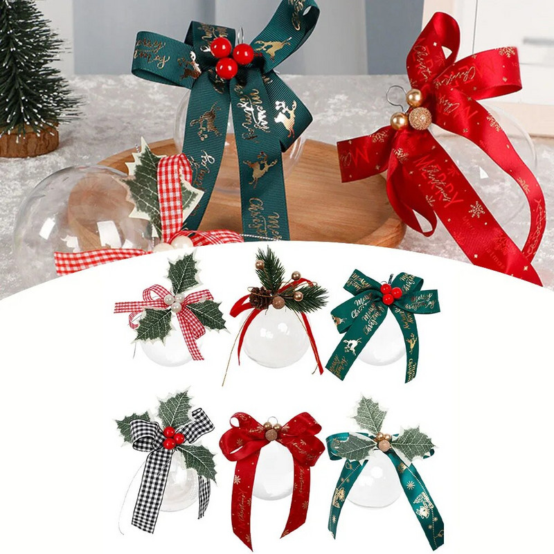 6kom Božićna prozirna kuglica Plastična kutija s kuglicama za božićno drvce Ukrasi s kuglicama Vjenčani poklon Poklon za zabavu Navidad Home Decor