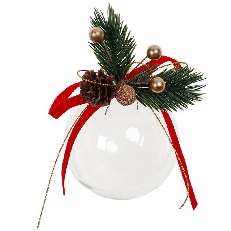 6kom Božićna prozirna kuglica Plastična kutija s kuglicama za božićno drvce Ukrasi s kuglicama Vjenčani poklon Poklon za zabavu Navidad Home Decor