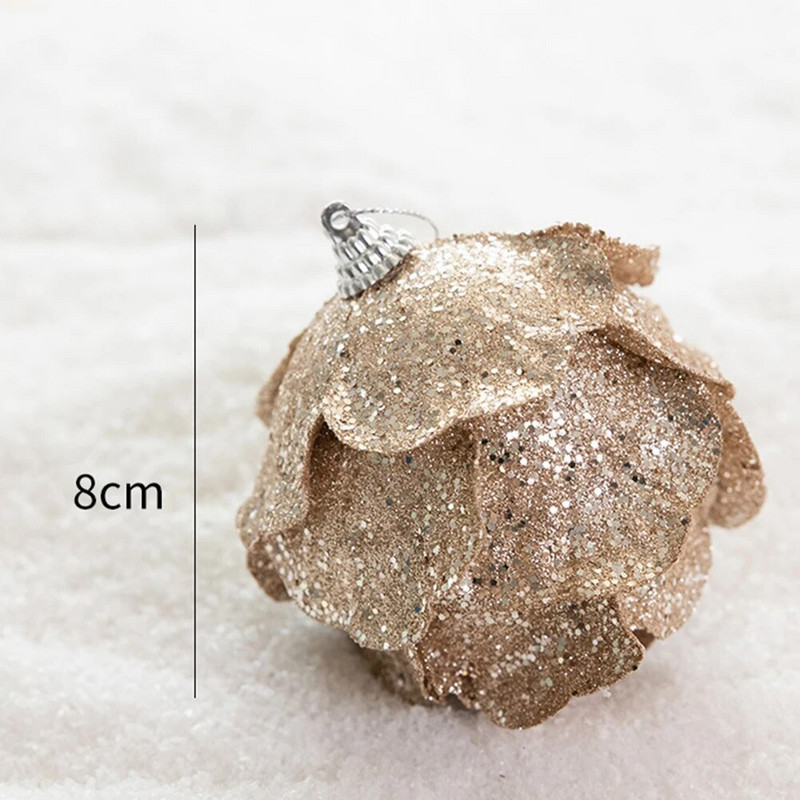 1db 8 cm-es hab karácsonyi labda karácsonyfadíszítéshez esküvői szertartás Menyasszonyi zuhanyparti Otthoni kerti dekorációs eszközök
