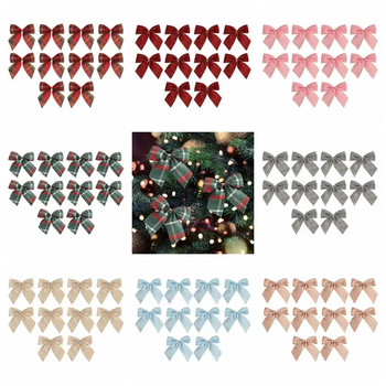 Χριστουγεννιάτικες φιόγκοι 10 τεμ. Διάφορα στυλ Φιόγκοι υφασμάτινο χριστουγεννιάτικο δέντρο γιρλάντα Αξεσουάρ Διακοσμήσεις πάρτι