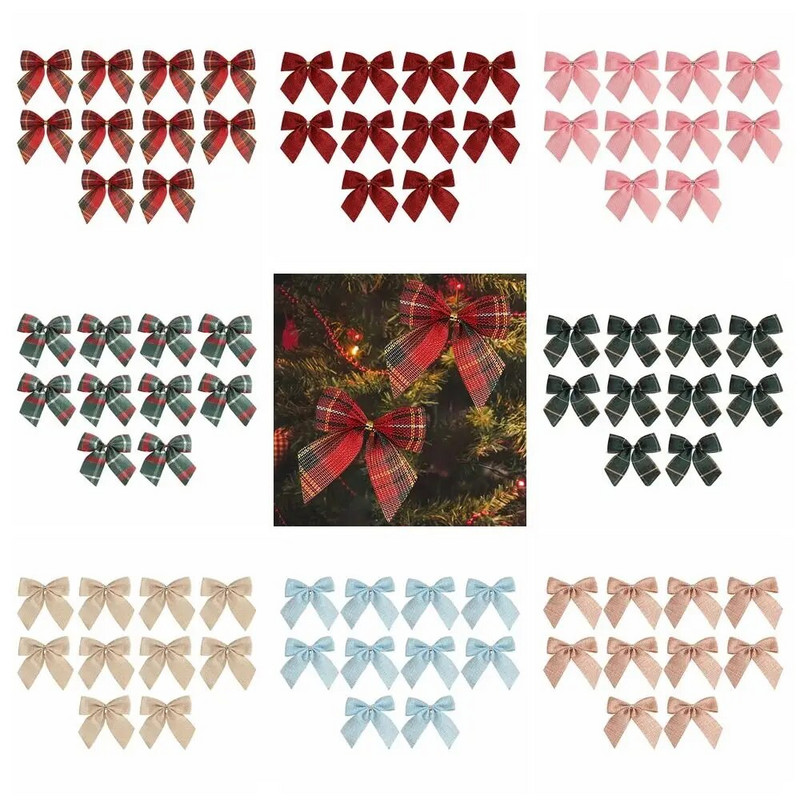 10KOM Božićne mašne Različiti stilovi Mašne Tkanina Božićno drvce Garland Dodaci Dekoracije za zabave
