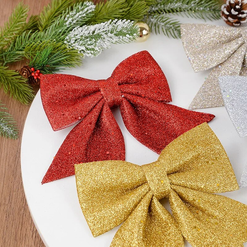 21x18cm Crvena božićna mašna Ukras za kućno božićno drvce Viseća mašna Božićni vijenac Dekor Nova godina Noel Mašna na poklon