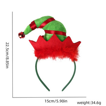 Коледна шапка лента за глава Santa Cluas лента за коса за крака Noel Xmas Crutch Headwear Cartoon Joker Hat лента за глава Navidad Весела Коледа