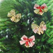 Svjetlucava božićna vrpca, mašna sa zvončićima, ukrasi za božićno drvce, viseći ukrasi za zabave, vijenci, božićni ukrasi s mašnama