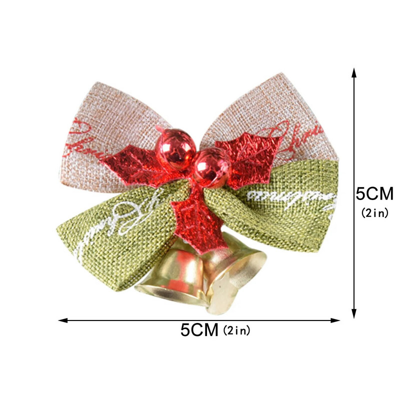 Svjetlucava božićna vrpca, mašna sa zvončićima, ukrasi za božićno drvce, viseći ukrasi za zabave, vijenci, božićni ukrasi s mašnama