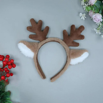 Χριστουγεννιάτικη κεφαλόδεσμος Ελαστική αντιολισθητική χριστουγεννιάτικη στεφάνη για μαλλιά που μαγνητίζει τα βλέμματα Άνετη παιδική ταινία κινουμένων σχεδίων Deer Ears Headband για παιδιά