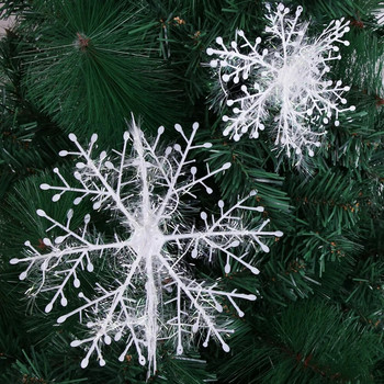 30 τμχ Χριστουγεννιάτικο Δέντρο Νιφάδες Χιονιού Κρεμαστά Στολίδια Glitter Διακοσμητικά DIY Κρεμαστό χειμωνιάτικο γιρλάντα για Χριστουγεννιάτικη διακόσμηση σπιτιού