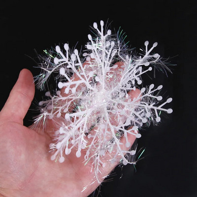 30gab Ziemassvētku eglītes Sniegpārsliņas Piekārtas Rotājumi Mirdzoši Rotājumi DIY kulons ziemas vītne mājas Ziemassvētku dekorēšanai