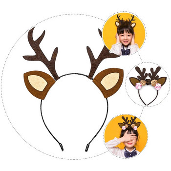 Τάρανδος Headband Hair Antlers Χριστουγεννιάτικο ελαφάκι ελαφάκι Ζώο ελαφάκι Hairband Elk Band Horn Holiday Hoop Stag Headwear
