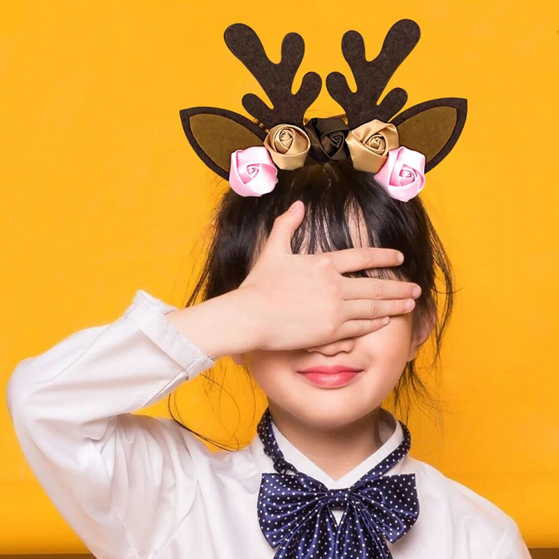 Traka za kosu od sobova, rogova, božićnih rogova, jelena, životinja, vrpca za kosu, traka za kosu, losova traka, rog, blagdanski obruč, Pokrivalo za glavu od jelena
