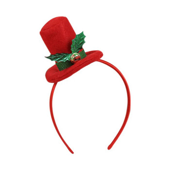 Модна коледна шапка, лента за глава, коледна лента за глава с пайети, Дядо Коледа, парти декор, двойна лента за коса, закопчалка, обръч за глава