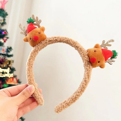 Ziemassvētku plīša matu sprādze Jauka aļņa spīļu saspraude Liela haizivs galvassega multfilma Raga galvas saite matu sprādze X-Mas dāvanu vairumtirdzniecība