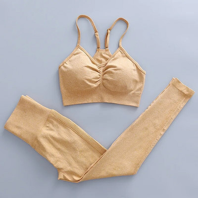 Ženska sportska odjeća Bešavni set za fitness jogu Grudnjak za trčanje Odjeća za teretanu Sportske majice Push Up Crop Top Tajice visokog struka Sportsko odijelo