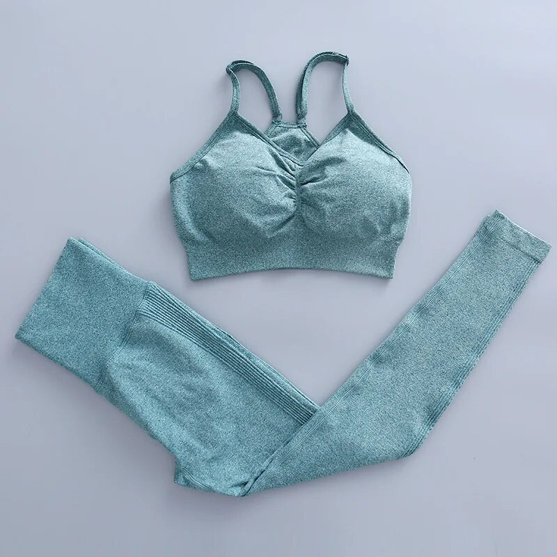 Ženska sportska odjeća Bešavni set za fitness jogu Grudnjak za trčanje Odjeća za teretanu Sportske majice Push Up Crop Top Tajice visokog struka Sportsko odijelo