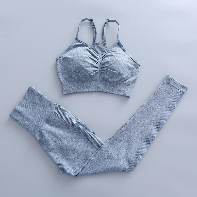 Ženska sportska odjeća Bešavni set za fitness jogu Grudnjak za trčanje Odjeća za teretanu Sportske majice Push Up Crop Top Tajice visokog struka Sportsko odijelo