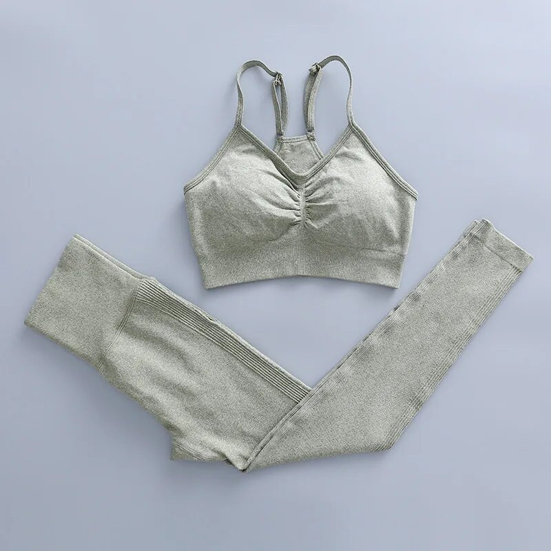 Ženska sportska odjeća Bešavni set za fitness jogu Grudnjak za trčanje Odjeća za teretanu Sportske majice Push Up Crop Top Tajice visokog struka Sportsko odijelo