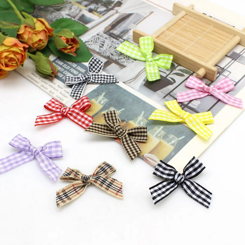 50 ili 100 komada satenske vrpce mašne škotski ceker kravata za Božić Ručno izrađeni rukotvorinski ukrasi dodaci za vrpce