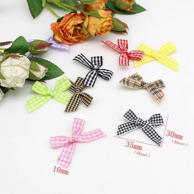 50 ili 100 komada satenske vrpce mašne škotski ceker kravata za Božić Ručno izrađeni rukotvorinski ukrasi dodaci za vrpce