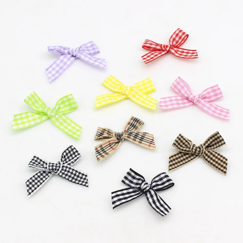 50 ili 100 komada satenske vrpce mašne škotski ceker kravata za Božić Ručno izrađeni rukotvorinski ukrasi dodaci za vrpce