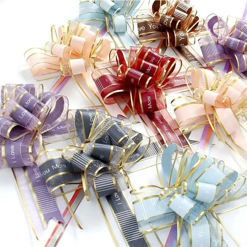 10KOM Pull Bow Ribbon Omotanje poklona Pull Bowknot Trake za božićno vjenčanje Košare za darove Ukras kutije