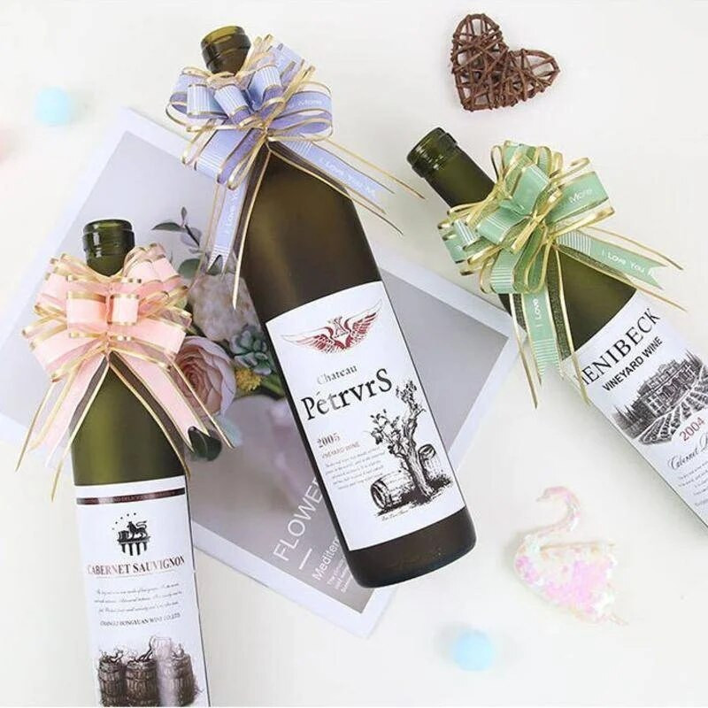 10KOM Pull Bow Ribbon Omotanje poklona Pull Bowknot Trake za božićno vjenčanje Košare za darove Ukras kutije