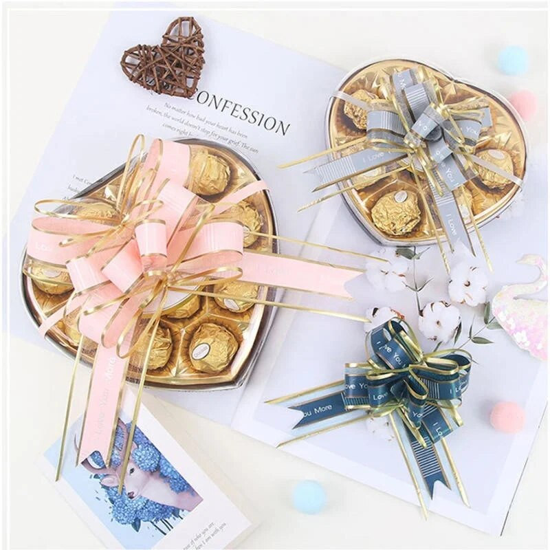 10KOM Pull Bow Ribbon Omotanje poklona Pull Bowknot Trake za božićno vjenčanje Košare za darove Ukras kutije