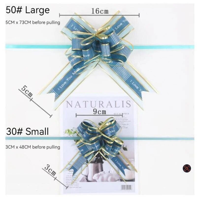 10KOM Pull Bow Ribbon Omotanje poklona Pull Bowknot Trake za božićno vjenčanje Košare za darove Ukras kutije