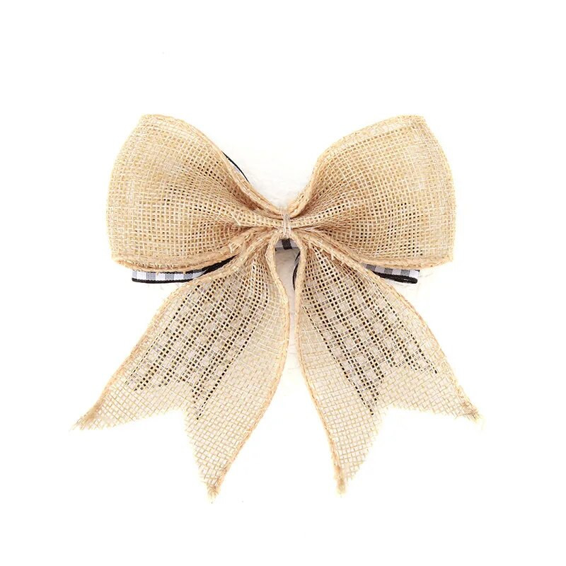 Vászon karácsonyi masni kézművességhez Születésnapi parti Ajándék dekoráció Karácsonyi Újév Akasztós díszek Karácsonyfa díszek