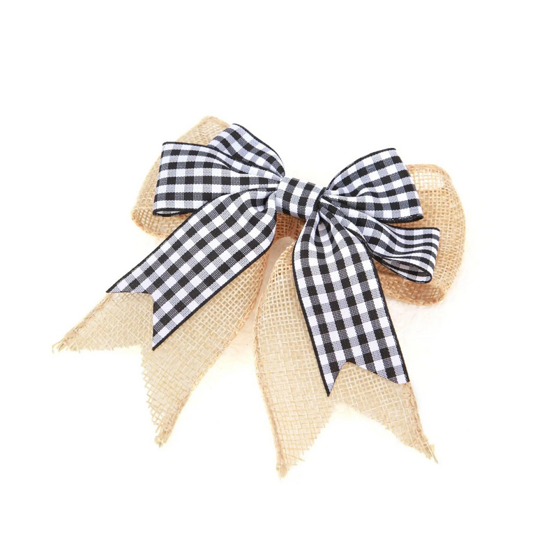 Vászon karácsonyi masni kézművességhez Születésnapi parti Ajándék dekoráció Karácsonyi Újév Akasztós díszek Karácsonyfa díszek