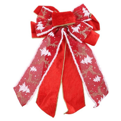 Vianočná mašľa, zamatová látka, ozdoba na stromček, prívesok na festival, sviatočnú párty dekoráciu