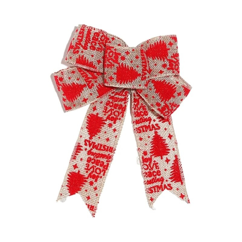 Vianočná mašľa, zamatová látka, ozdoba na stromček, prívesok na festival, sviatočnú párty dekoráciu