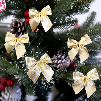 12 τμχ Χριστουγεννιάτικα Φιόγκοι Χρυσός Κόκκινος Φιόγκος Διακοσμητικά χριστουγεννιάτικου δέντρου Κρεμαστά διακοσμητικά για το σπίτι Πρωτοχρονιά 2023 Χριστουγεννιάτικο Δώρο Διακόσμηση