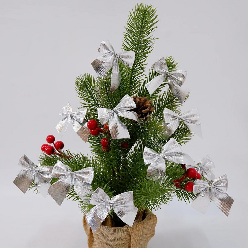 12db karácsonyi masni Arany Piros csípős karácsonyfadíszek Lógas díszek otthonra Újév 2023 karácsonyi ajándék dekoráció