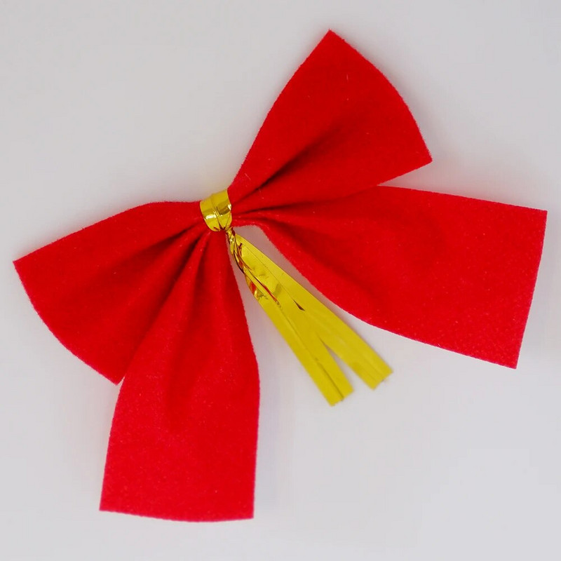 12db karácsonyi masni Arany Piros csípős karácsonyfadíszek Lógas díszek otthonra Újév 2023 karácsonyi ajándék dekoráció