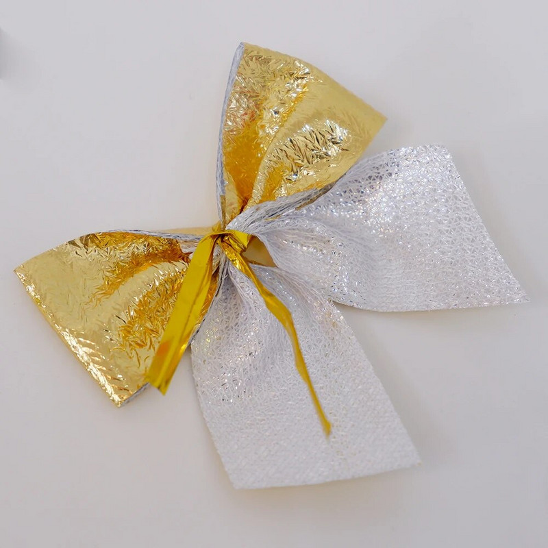 12db karácsonyi masni Arany Piros csípős karácsonyfadíszek Lógas díszek otthonra Újév 2023 karácsonyi ajándék dekoráció