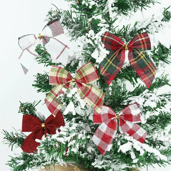 10/20 τμχ Buffalo καρό φιόγκοι για χριστουγεννιάτικα στολίδια Χριστουγεννιάτικο δέντρο Πρωτοχρονιάτικο Noel Navidad Διακόσμηση Δώρο γενεθλίων Φιόγκος DIY