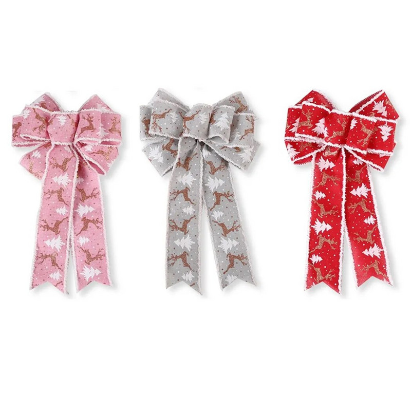 Lieli banti Ziemassvētku bantīšu rotājumi, 2023. gada Ziemassvētku eglītes piekaramie kulonu rotājumi mājām, jautras ballītes galda dekors 41x24cm