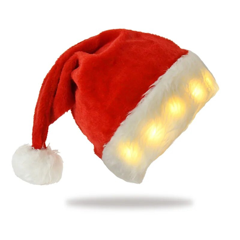 LED Ziemassvētku cepure iedegta vāciņš Ziemassvētku vecīša cepure Sniegavīrs Alnis Ziemassvētku cepure pieaugušam bērnam Jaungada dekorēšana Navidad Ziemassvētku dāvana 2023 Jaunums