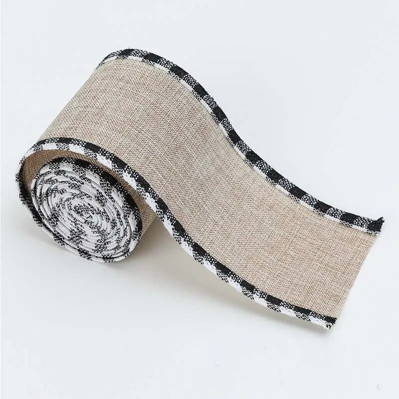 Linane jõulupael 6,5*200cm Jõuluvana kinkekarbikott Jõulupael ruudulise jõulukaunistusega peotarbed