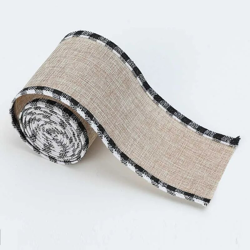 Linane jõulupael 6,5*200cm Jõuluvana kinkekarbikott Jõulupael ruudulise jõulukaunistusega peotarbed