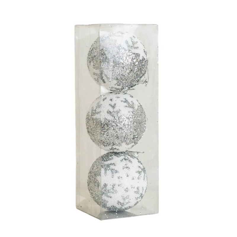 3 vnt. 8 cm Kalėdų rutulio kabantis papuošalas Kalėdų eglutės rutulio ornamento pakabukas Linksmų Kalėdų namų Naujųjų metų dekoracijos