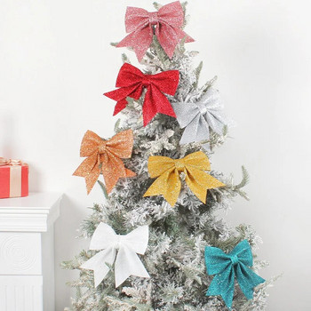 Christmas Pearl Cotton Gold Powder Bow Χριστουγεννιάτικο δέντρο DIY Decor Home Mall Χριστουγεννιάτικα στολίδια Κρεμαστά μενταγιόν Κουτί δώρου Αξεσουάρ
