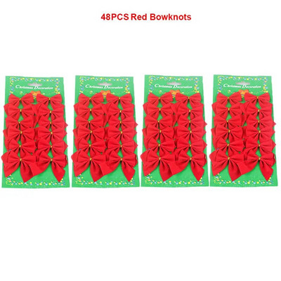 48KOM DIY Božićni privjesak Bowknot Božićni ukrasi za drvce Dekoracija Božićne zabave Dječji poklon Igračke 2024 Božićni ukrasi za dom