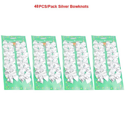 48KOM DIY Božićni privjesak Bowknot Božićni ukrasi za drvce Dekoracija Božićne zabave Dječji poklon Igračke 2024 Božićni ukrasi za dom