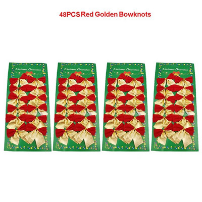 48KOM DIY Božićni privjesak Bowknot Božićni ukrasi za drvce Dekoracija Božićne zabave Dječji poklon Igračke 2024 Božićni ukrasi za dom
