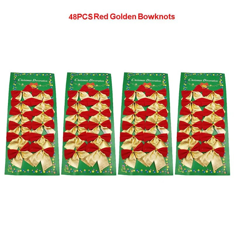 48KOM DIY Božićni privjesak Bowknot Božićni ukrasi za drvce Dekoracija Božićne zabave Dječji poklon Igračke 2024 Božićni ukrasi za dom