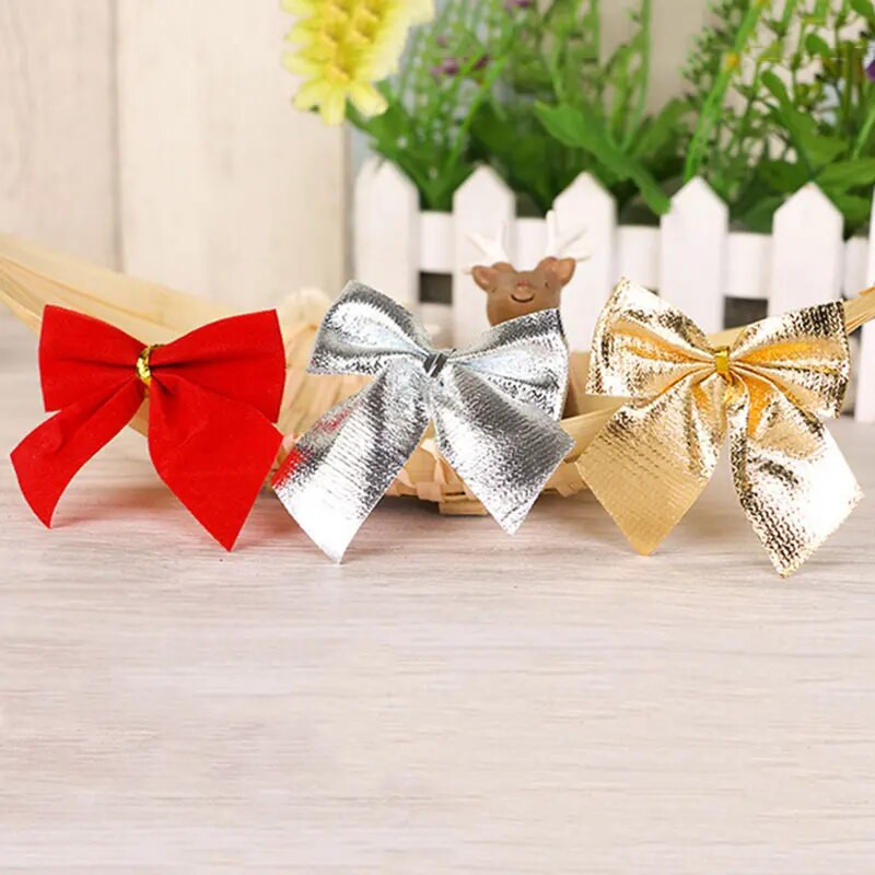 48KOM DIY Božićni privjesak Bowknot Božićni ukrasi za drvce Dekoracija Božićne zabave Dječji poklon Igračke 2024 Božićni ukrasi za dom