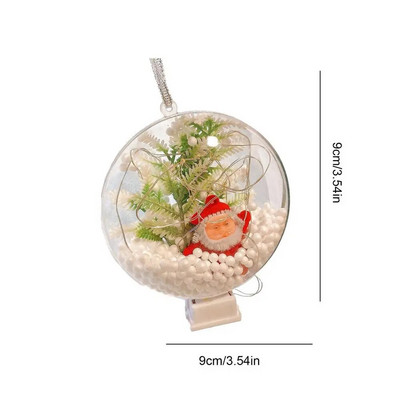 Caurspīdīgi aizpildāmi Ziemassvētku rotājumi DIY gaismas mirdzoši Ziemassvētku eglītes kulons, caurspīdīgs aizpildāms ornaments Helovīna ballītei Sākums